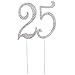 OULII Birthday Number Cake Topper Anniversary Crystal Rhinestones Decorative Cupcake Topper for 25th Birthday Party Supplies (25)