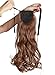 Binding Tie up Synthetic Ribbon Ponytail Extensions Heat Resistant One Piece Drawstring Pony Tail Long Wavy Curly Soft Silky for Women Lady Girls 18'' / 18 inch (light brown)