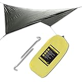 HAMMOCK RAIN SUN FLY TENT TARP Waterproof Camping Shelter. Lightweight, Easy Setup, Best Quality Polyester 190T. 126x126 in / 320x320 cm.
