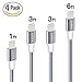 Lightning Cable, CRONA 4Pack 6FT 3FT 3FT 1FT Durable iPhone Charger Charging Cord for Apple iPad
