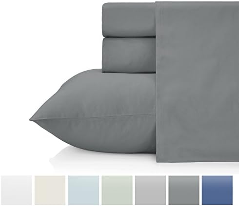 KRISTEX Bedding Set 600 Thread Count 100% Cotton Sheet Set Sateen Weave Queen sheet 600 tc Anti Wrinkle Bed Sheet Best Deal Pure Natural Cotton sheet Hotel Collection Bestseller-Dark Grey