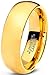 Charming Jewelers Tungsten Wedding Band Ring 7mm Men Women Comfort Fit 18k Yellow Gold Blue Grey Dome Polished