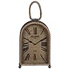 Benjara Arch Shape Metal Table Clock with Rope Edges and Handle, Gray and Brown 412YtNUUH5L. SS100