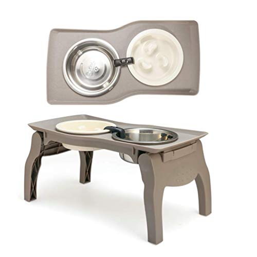 Elevated Pet Bowl Stand for Medium Dogs with Slow Feeder Bowl Premium