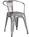 Poly and Bark Trattoria Arm Chair in Polished Gunmetal (Set of 4)