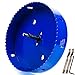 ASelected 6 inch 152 mm Hole Saw Blade for Cornhole Boards/Corn Hole Drilling Cutter & Hex Shank Drill Bit Adapter for Cornhole Game/Carbon Steel & BI-Metal Heavy Duty Steel (Blue)