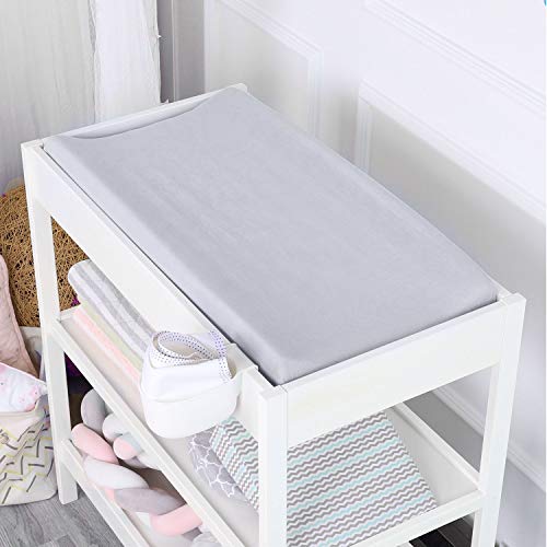 Designthology (U.S.) 100 Cotton Muslin Fitted Contoured Changing Table Pad Cover, Gray Soft
