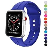 Sundo Soft Silicone Band Apple Watch 38mm 42mm,Classic Replacement Wrist Strap Bracelet Band Apple Watch Nike+ Sport Edition Series 1 Series 2 Series 3ï¼ˆ Royal Blue 42mm M/Lï¼‰