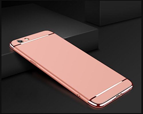 mobbysol™ Oppo A57 3-in-1 Shockproof* Dual Layer Thin Back Chrome 3 Piece Hybrid Protective Back Case Cover for Oppo A57 (Rose Gold)