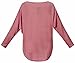 UGET Women's Oversized Baggy Tops Off Shoulder Loose Fitting Pullover Casual Blouse T-Shirt Sweater Long Batwing Sleeve Medium Purple Red