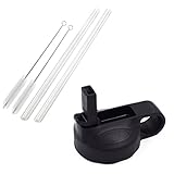 Flaskars Straw Lid for Hydro Flask Wide Mouth Water Bottle with 2 Straws and Straw Brushes