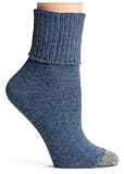 Gold Toe Women's Bermuda Turn Cuff Sock, Denim size 9-11