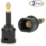 Conwork 2-Pack Fiber Optic Toslink to 3.5mm Mini Connector Adapter