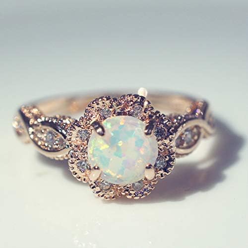 Nutchanan Rose Gold Color Flower Shape Women Finger Rings White Fire Opal CZ Fashion Party Jewelry Women Opal Rings Size 5-12 Bague Femme (7)