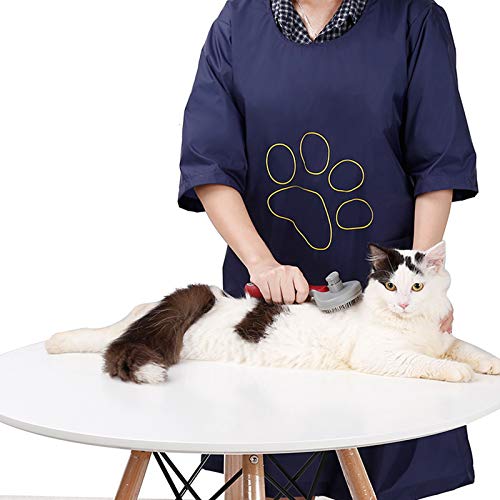 PJDDP Waterproof Dog Grooming Apron with Pockets,Pet Shop Beautician