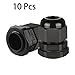 uxcell 10 Pcs M18 Waterproof IP68 Nylon Cable Gland Joint Adjustable Locknut for 5mm-10mm Dia Cable Wire