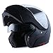 1Storm Motorcycle Street Bike Modular/Flip up Dual Visor/Sun Shield Full Face Helmet Matt Black