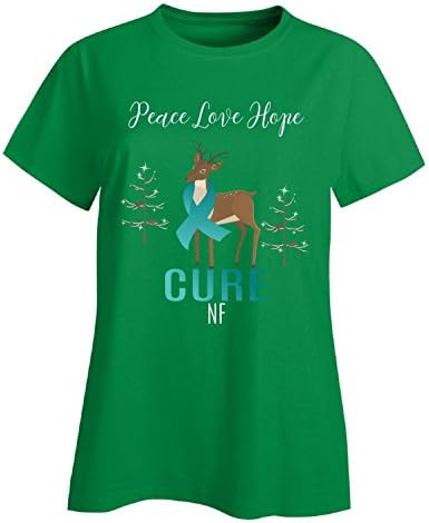 Peace Love Hope Cure Christmas Reindeer Nf - Ladies T-shirt
