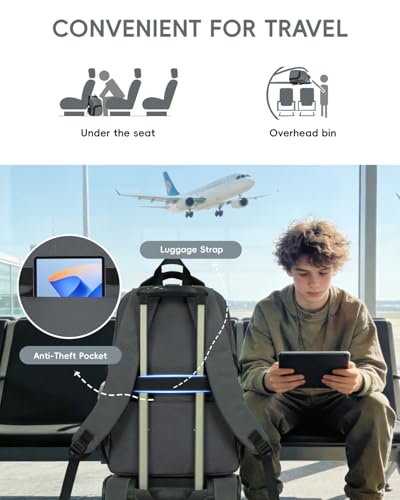 Amythe School Backpack for Teenagers, School Backpacks for Youth 10-18 Years with Various Compartments, Large Waterproof Backpacks for Viagem & School, grey, Daypack Backpacks