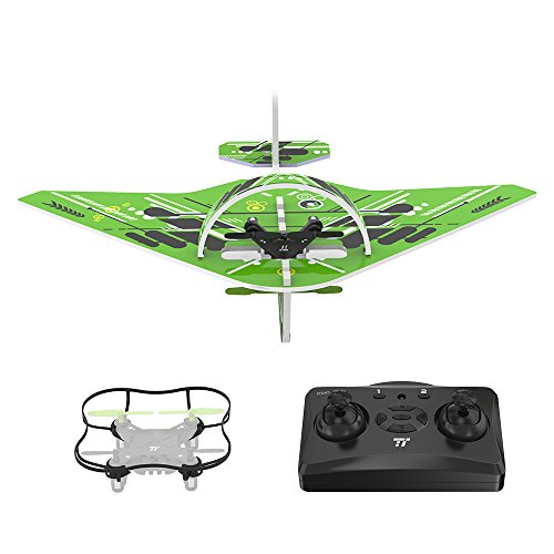 TaoTronics Quadcopter Drone, 2 IN 1 Glider Air plane, RC Quadcopter Helicopter Drone, 2.4GHz UAV Quadcopter Flying Toy, Long Range Remote Control, Good for Beginning Player (For Age 14+)