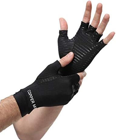HIGHCAMP Copper Arthritis Compression Gloves Full/Half Finger for Men Women, Daily Support Relief Hand Pain, Rheumatoid, Carpal Tunnel, Osteoarthritis
