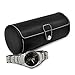 Sorbus Leatherette Roll Traveler's Watch Storage Organizer for 3 Watch and/or Bracelets, Black