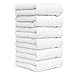 White Hand Towels for Bathroom Kitchen Makeup Gym and Face Luxury Towel Turkish Cotton | Spa Collection Oversized, 16 X 30 Inch, Set of 6