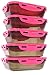 6 Pack Fitness Sure Seal Meal Prep Containers Set of 5 20oz (Black/Neon Pink)