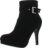 Top Moda George-15 Women's Strap Buckle Stiletto Heel Ankle Booties