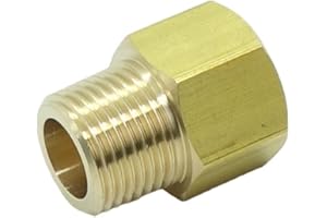 CDQBWKJGFJ 1 Piece 3/8" NPT Pipe Male x M16 x1.5 Female Metric Gauge Adapter Brass