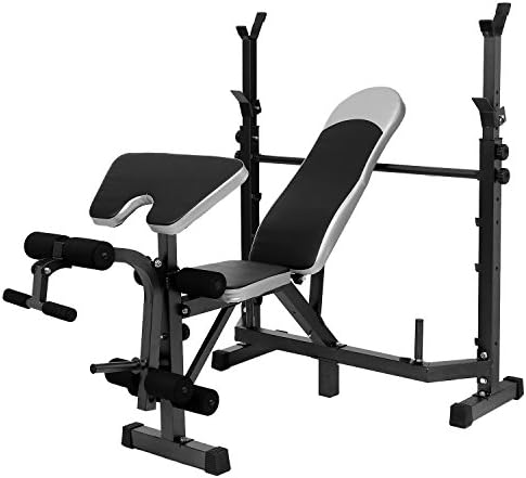Tomasa Olympic Weight Bench, Adjustable Multi-Functional Weight Bench - Preacher Curl & Leg Developer | 330 LBS Load
