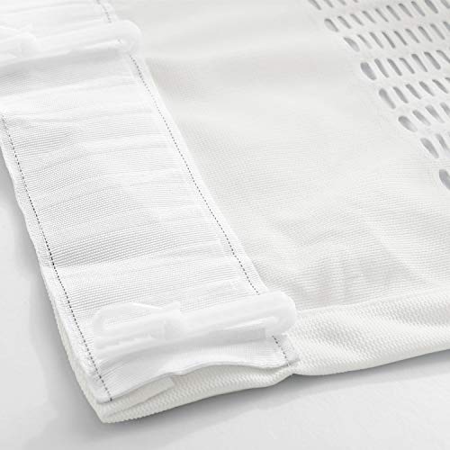 ChadMade 5ft Wide x 7ft Tall Hospital Curtain with Flat Hooks for Hospital Medical Clinic SPA Lab Cubicle Curtain Divider Privacy Screen (White, 1 Panel) - Thumbnail 2