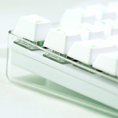 Qisan Mechanical Gaming Keyboard Crystal Case GATERON Blue Switch 100% Full Size 108 Keys PBT Dye-subbed Keycaps Green Font with White Backlight Magicforce
