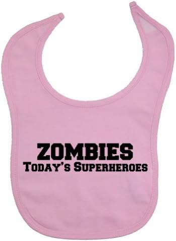 Zombie Underground Unisex Baby Zombies Todays Superheroes Cotton Baby Bib (Pink)