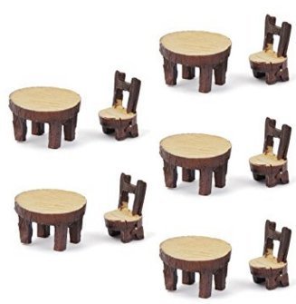 5 Set Tavolo Sedia Fai Da Te Resina Fairy Garden Miniature