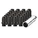 DPAccessories LCE3L6HESBK04024 24 Black 12x1.5 Closed End ET Spline Tuner Lug Nuts for Aftermarket Wheels Wheel Lug Nut