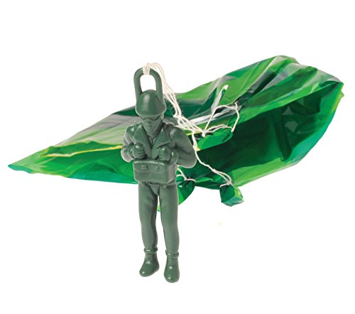 Lot Of 12 Army Green Large Paratrooper Parachute Toys