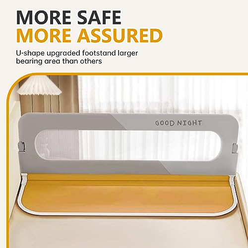 strenkitech Toddler Bed Rails for Crib | Foldable Bed Rail for Toddlers | Portable Baby Bed Rails Guard Bumper for Baby Kids | Safe Bed Side Rail for Twin, Queen, King, Full Size Beds (48inches)