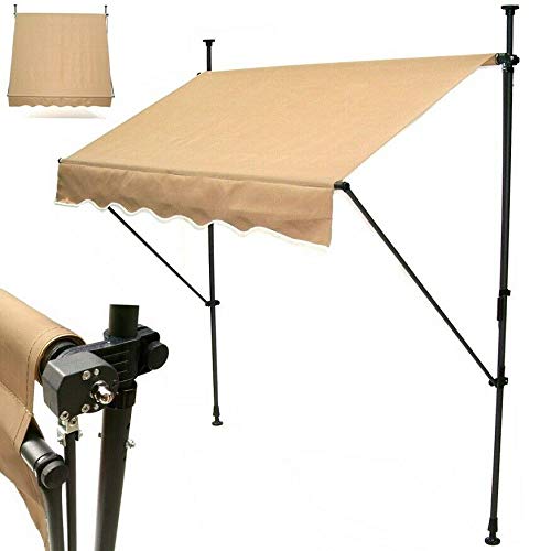 D&L Markise Klemmmarkise 350cm Balkonmarkise Sonnenschutz Handkurbel 56020 Einziehbar, Höhenverstellbar, manuell