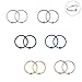 Ruifan 20G 10mm Nose Hoop Lip Eyebrow Tongue Helix Tragus Cartilage Septum Piercing Ring 12PCS - Mix Color
