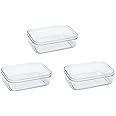 (Set of 3) Micro Clear 1.4 qt Kitchen Pantry Food Storage Container Set with Lid, Shatterproof, BPA Free, Dishwasher, Microwave Safe Canister, Fridge Refrigerator Organizer, Made in Japan
