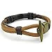 KONOV Mens Leather Rope Bracelet, Tribal Braided Cuff Bangle, Brown Black