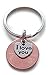 JewelryEveryday I Love You Heart Charm Layered Over 2018 US One Cent Penny Keychain; 6 Year Anniversary, Couples Keychain