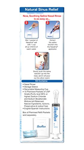 Squip Nasaline Nasal Rinsing System with 10 Premixed Saline Packets