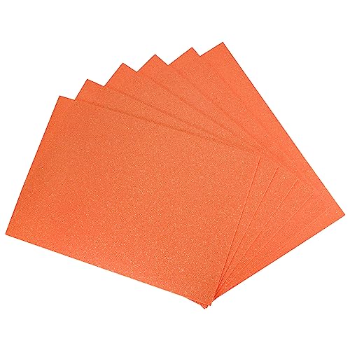 DMiotech 6 Pack 10.83 x 8.46 Inch 2mm Thick EVA Foam Sheets for Arts and Crafts Craft Foam Sheets Orange Glitter