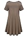 BELAROI Womens Comfy Swing Tunic Short Sleeve Solid T-Shirt Dress (M, Khaki)