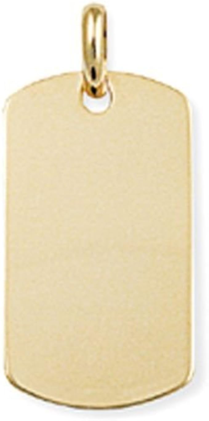 9ct Gold Dog Tag Pendant Amazon.co.uk Clothing