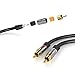 KabelDirekt – RCA/Phono Y Cable – 3ft Short – 1 to 2 RCA/Phono, Stereo Audio Cable (Coax, Male/Male Plugs, Analog/Digital, Adapter for subs/amps/Hi-Fis/Home Theater/receivers, Black)