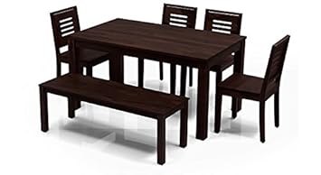 Urban Ladder Arabia Capra Six Seater Sheesham Wood Dining Table Set (Mahogany)