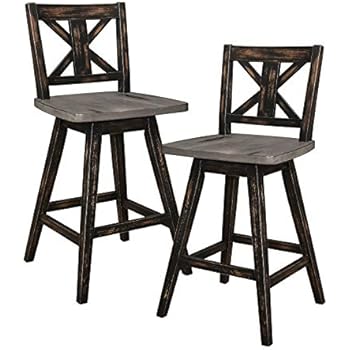 Homelegance Amsonia Counter Height Swivel Stool (2 Pack), Black